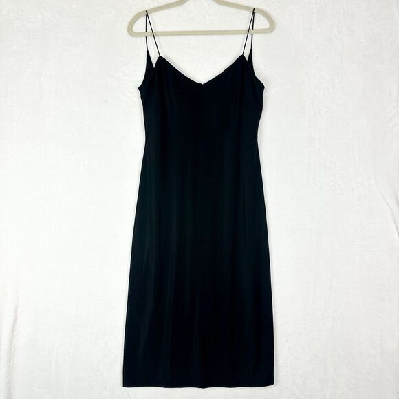 City Triangles Vintage Midi Slip Dress Size Large Black Whimsigoth Y2K 90s - Picture 1 of 6